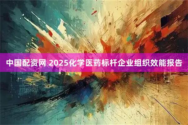 中国配资网 2025化学医药标杆企业组织效能报告