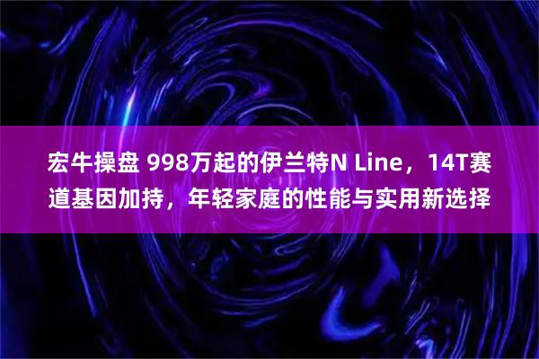 宏牛操盘 998万起的伊兰特N Line，14T赛道基因加持，年轻家庭的性能与实用新选择
