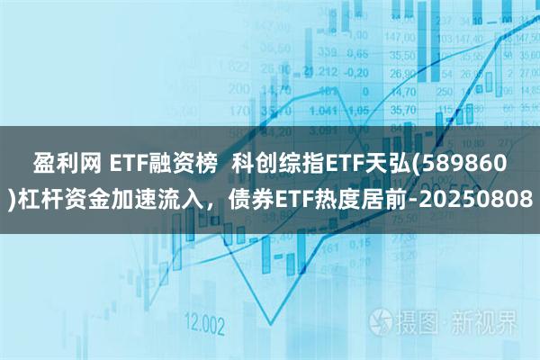 盈利网 ETF融资榜  科创综指ETF天弘(589860)杠杆资金加速流入，债券ETF热度居前-20250808